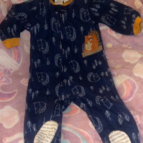Koala Kids Navy and Mustard Baby Outfit - Picture 3 of 3
